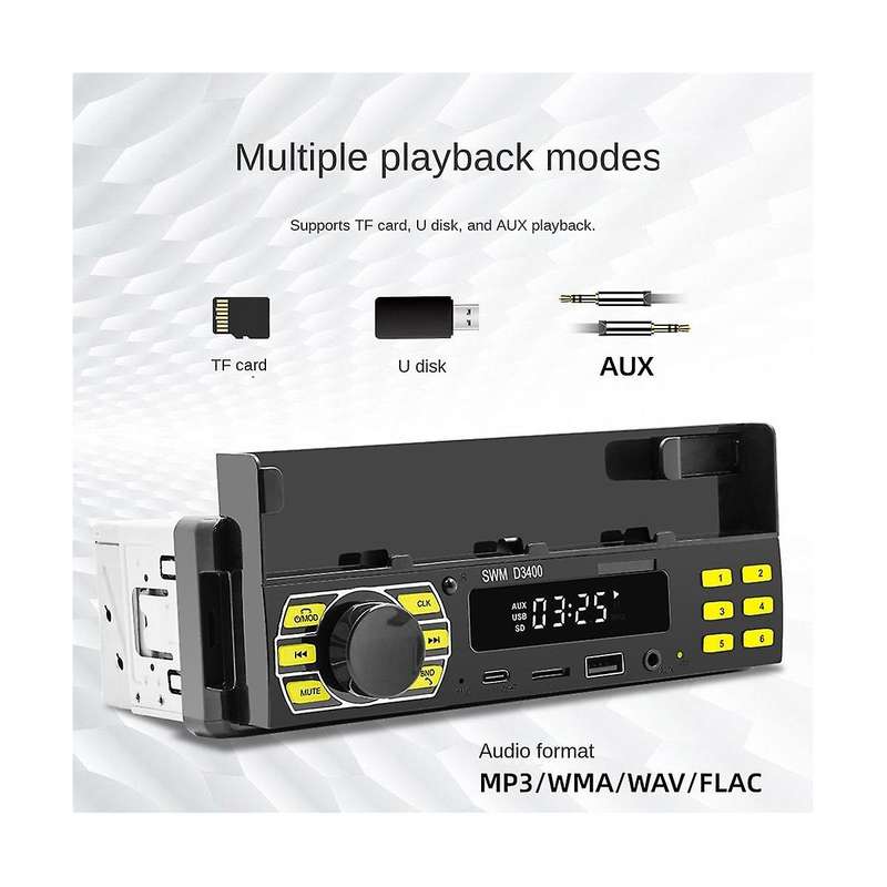 4 Channel 45w Bluetooth Car Radio Car Mp3 Player Plug-in U Disk Car Radio with Cell Phone Holder Fun