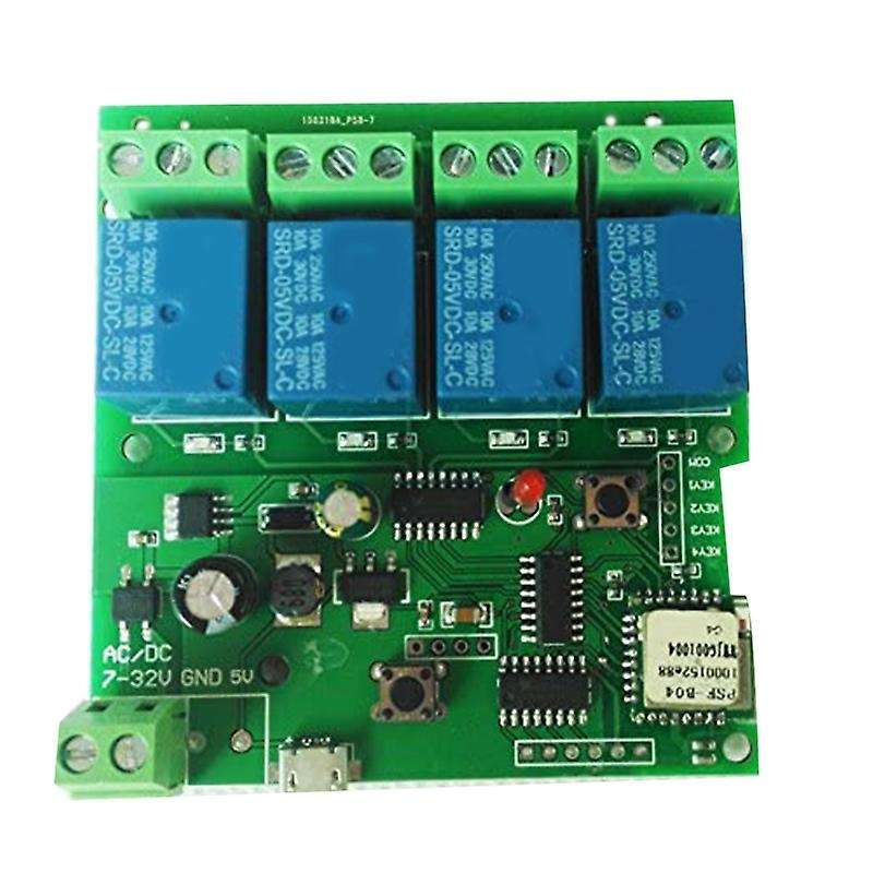4 Channel WiFi Momentary Inching Relay Self-Lock Switch Module,DIY WiFi Garage Door Controller (5-32