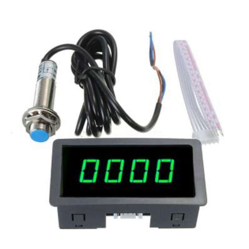 4 Digital LED Display Tachometer RPM Speed Meter High Precision Tachometer with Hall Proximity Switc