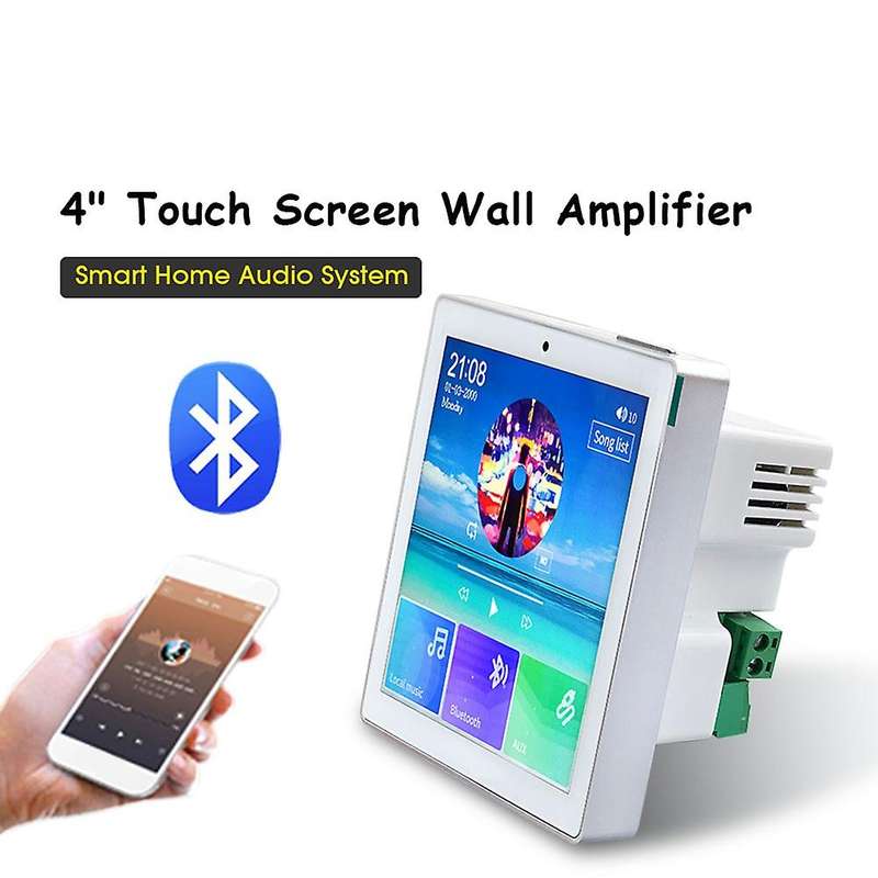 4 Channel Wireless Bluetooth Wall Amplifier with Touch Screen Fm Radio,usb,tf, for Audio Bt Amplifi