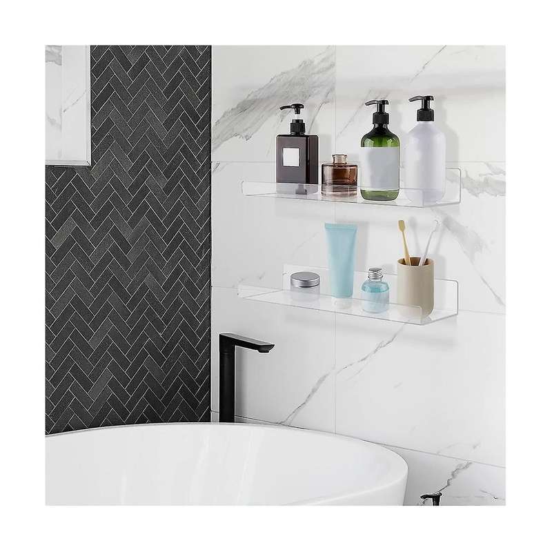 4 Clear Acrylic Shelves for Wall Storage, Floating Shelves , Kids Bookshelf, Display Wall Shelves