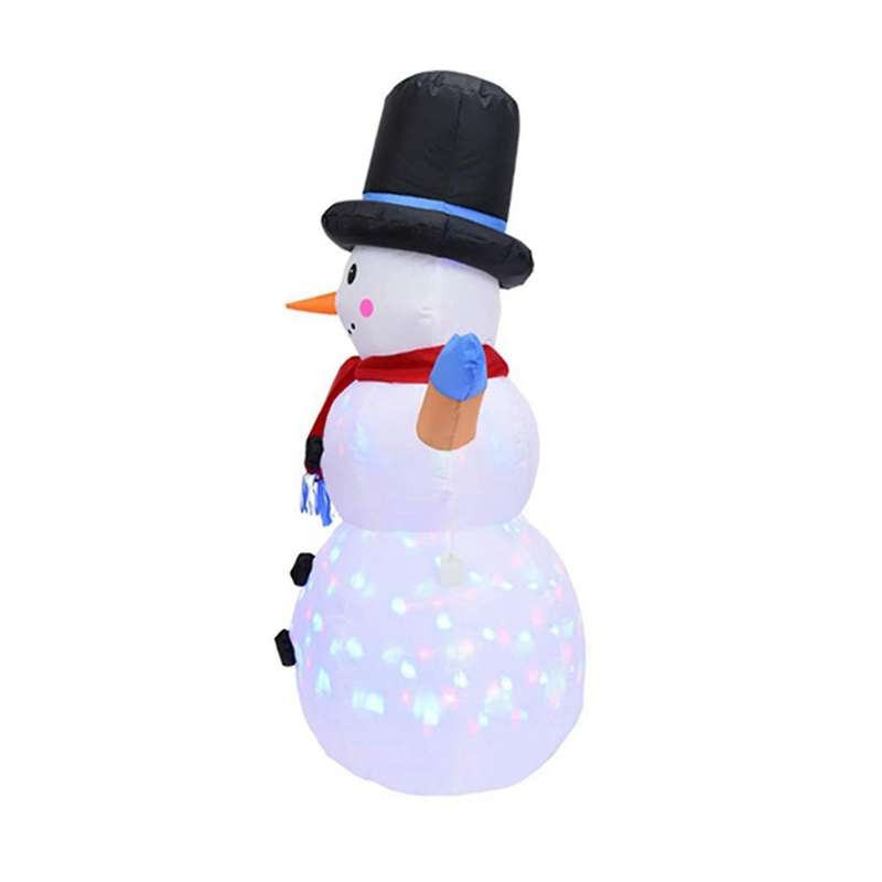 4 Feet Christmas Inflatable Outdoor Decor with Rotating LED Lights for Christmas Party Courtyard Gar