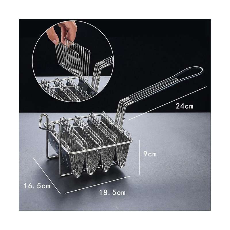 4 Grid Kitchen Fried Cooking French Fries Basket Tortilla Fry Basket for Deep Fat Fryer Basket Stai