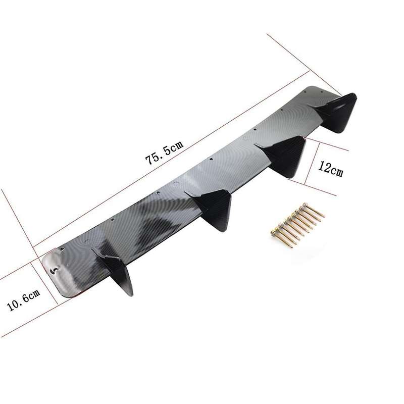 4 Fins Water Transfer Rear Lip Wind Blade Tail Lip Rear Blade Spoiler Car for Golf 7 Mk7