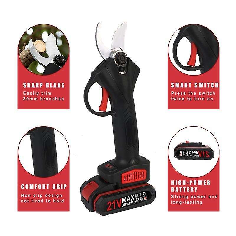 4 Gear Electric Cordless Pruner Pruning Shear with 6000MAh Lithium-Ion Battery Efficient Fruit Tree