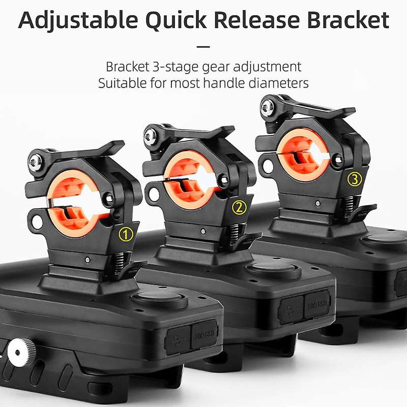 4 in 1 Multi-Function Bike Light 2X T6 LED USB Rechargeable Bike Headlight Phone Holder Horn 4000Mah
