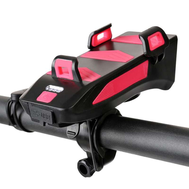 4 in 1 Led Bicycle Light 4000Mah Bicycle Usb Rechargeable Waterproof Front Headlight with Phone Hold