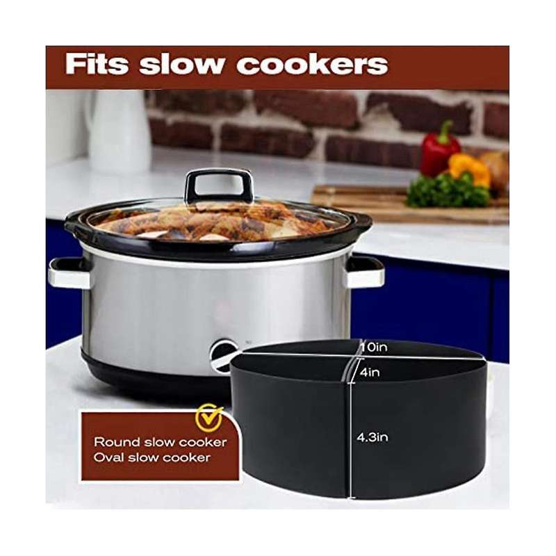4 In 1 Slow Cooker Divider Liners Fits 6 Qt Crockpots, 4 Grids Silicone Crockpots Divider, Cooking