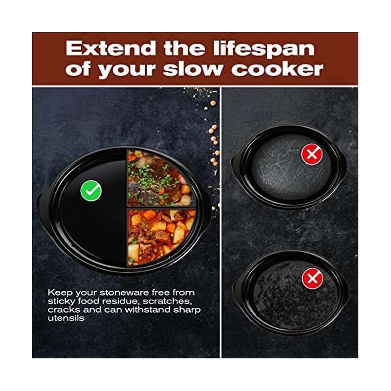 4 In 1 Slow Cooker Divider Liners Fits 6 Qt Crockpots, 4 Grids Silicone Crockpots Divider, Cooking