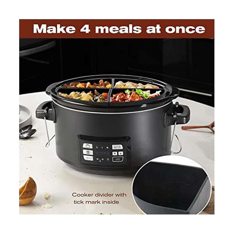 4 In 1 Slow Cooker Divider Liners Fits 6 Qt Crockpots, 4 Grids Silicone Crockpots Divider, Cooking
