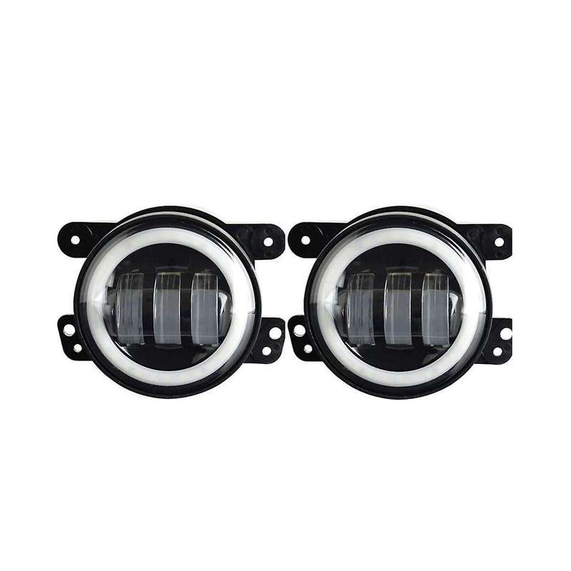 4 Inch Angel Eyes Led Fog Light Car Front Foglight 15000lm Replacement Auto Lamp Drl Driving Fog La