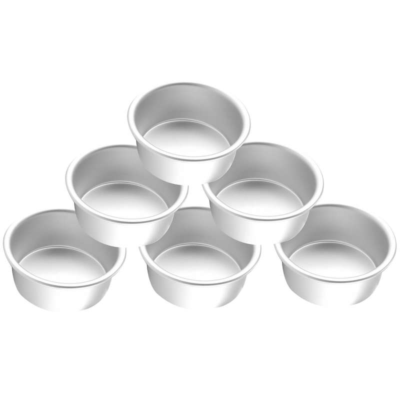 4 Inch Cake Pan,6 Piece Mini Cake Pan Round Tier Baking Cake Pans Set for Baking Steaming,baking Ro