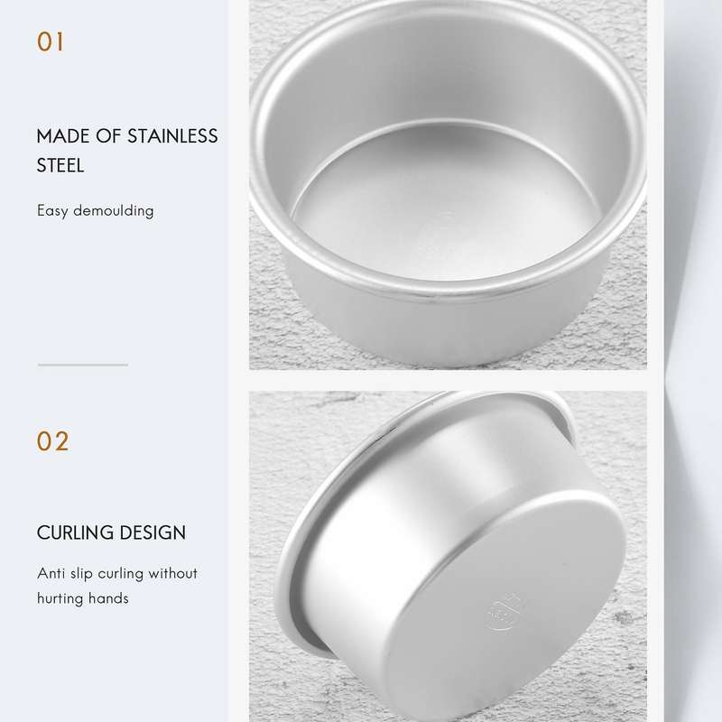 4 Inch Cake Pan,6 Piece Mini Cake Pan Round Tier Baking Cake Pans Set for Baking Steaming,baking Ro