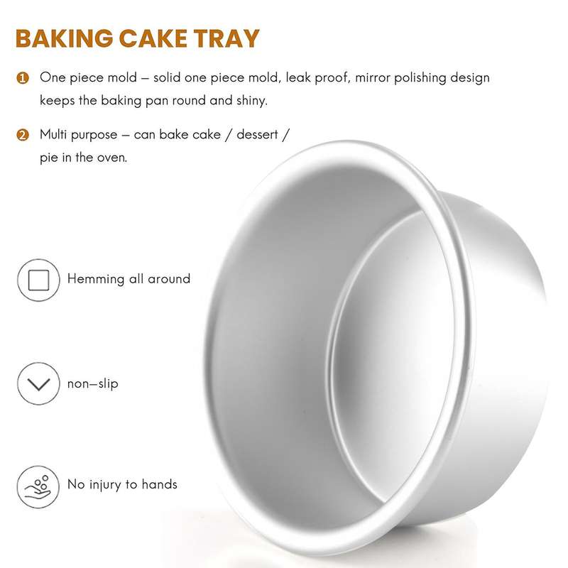 4 Inch Cake Pan,6 Piece Mini Cake Pan Round Tier Baking Cake Pans Set for Baking Steaming,baking Ro