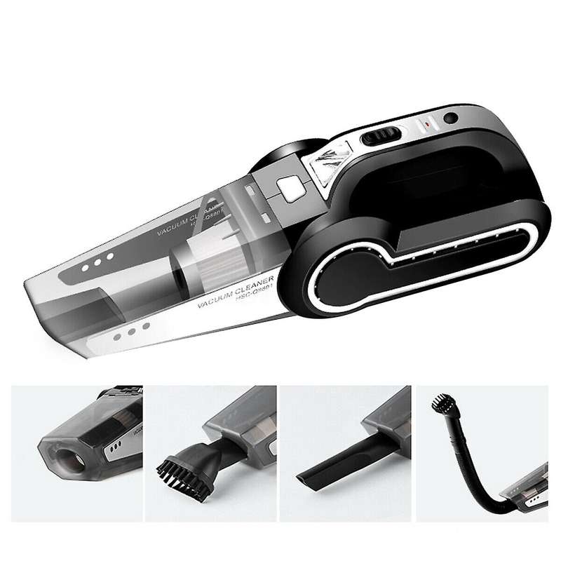 4 in 1 Portable Car Vacuum Cleaner Handheld with Air Compressor LED Light 120W 4000Pa Wet & Dry Vacu