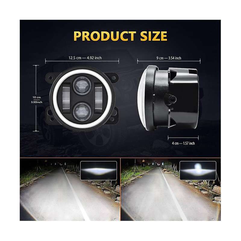 4 Inch Angel Eyes Led Fog Light Car Front Foglight Replacement Auto Lamp Drl Driving Fog Lamp for O