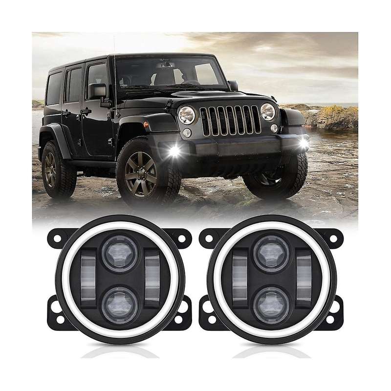 4 Inch Angel Eyes Led Fog Light Car Front Foglight Replacement Auto Lamp Drl Driving Fog Lamp for O
