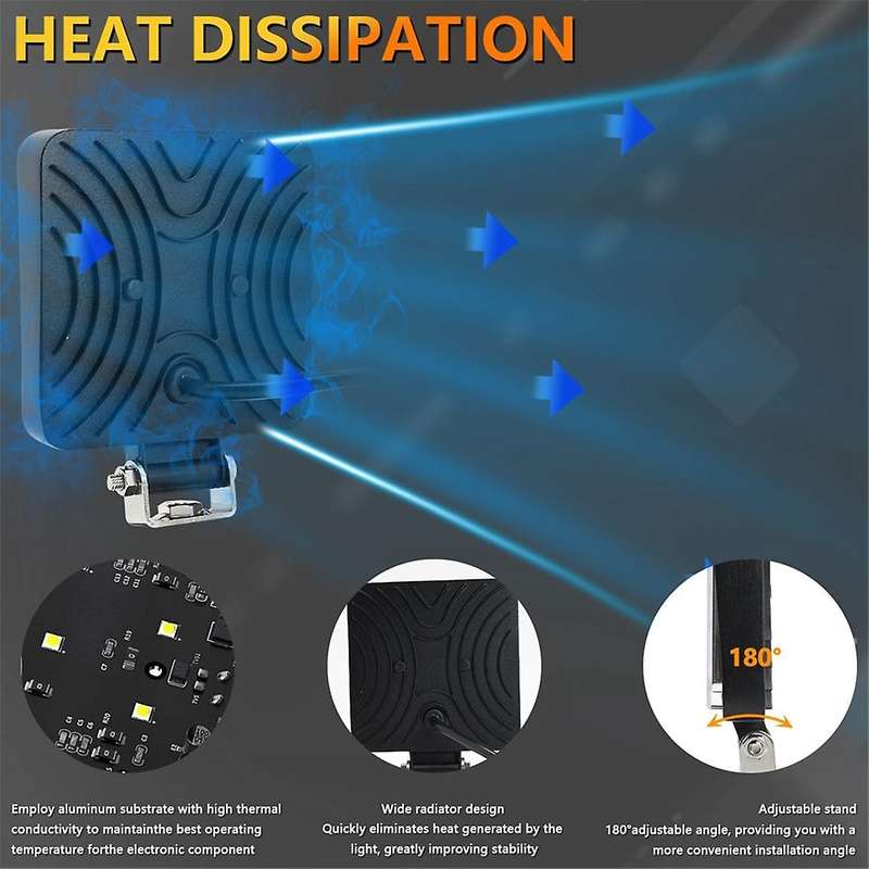 4 Inch LED Cube Light Pods, 160W 16000LM 9-30V LED Tractor Work Lights Fog Lights ATV UTV RV Boat C