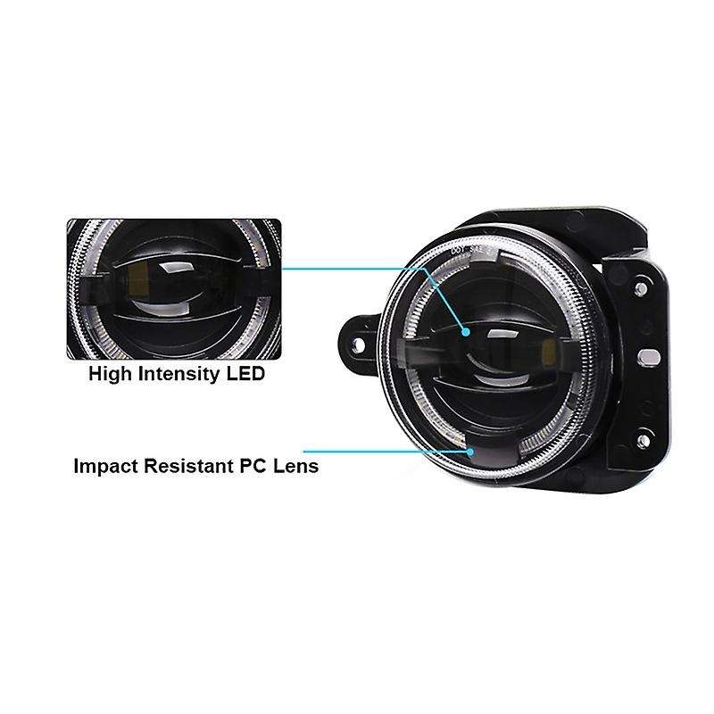 4 Inch LED Fog Lamp with Mounting Bracket 30W High Brightness Modified White Light for Wrangler JL 2