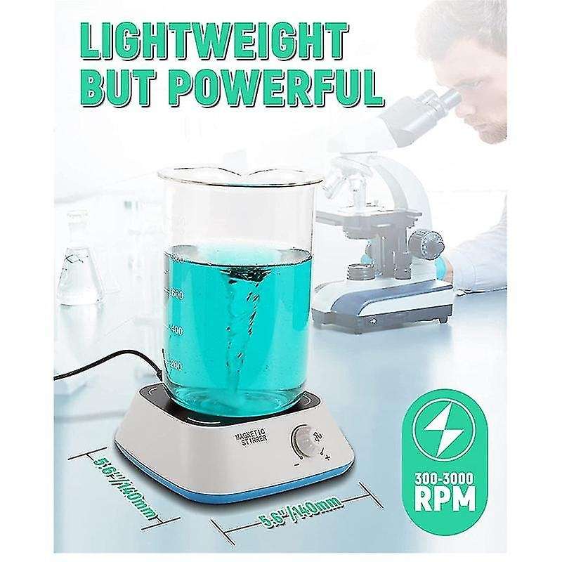 4 Inch Magnetic Stirrer with 6pcs Stir Bar Set and Stir Bar Retriever, Suitable for Scientific Rese