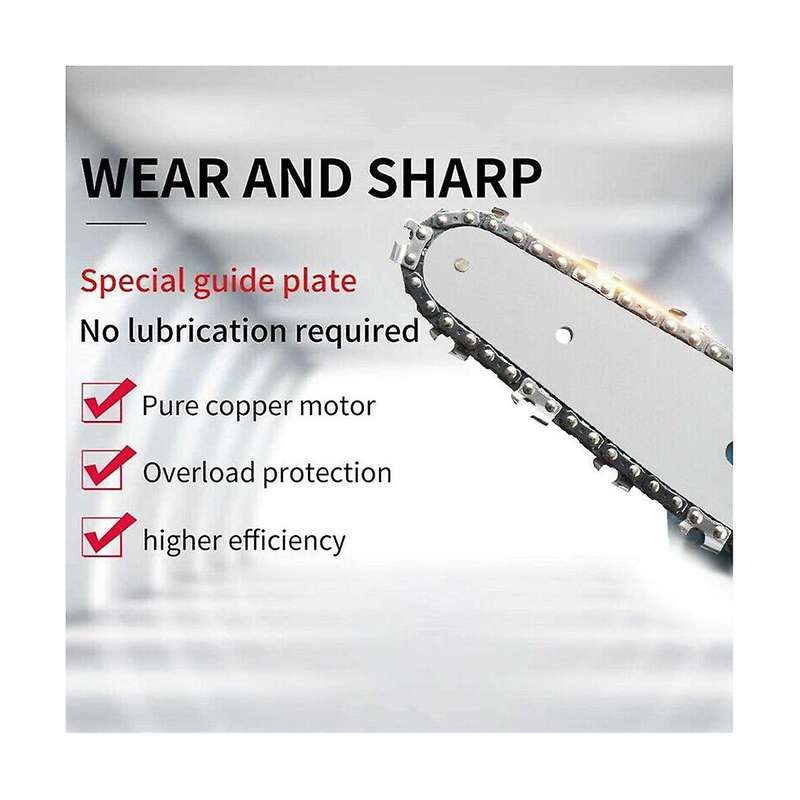 4 Inch Mini Electric Saw Chain Saw with 1 Battery Woodworking Pruning Garden Tool Eu Plug