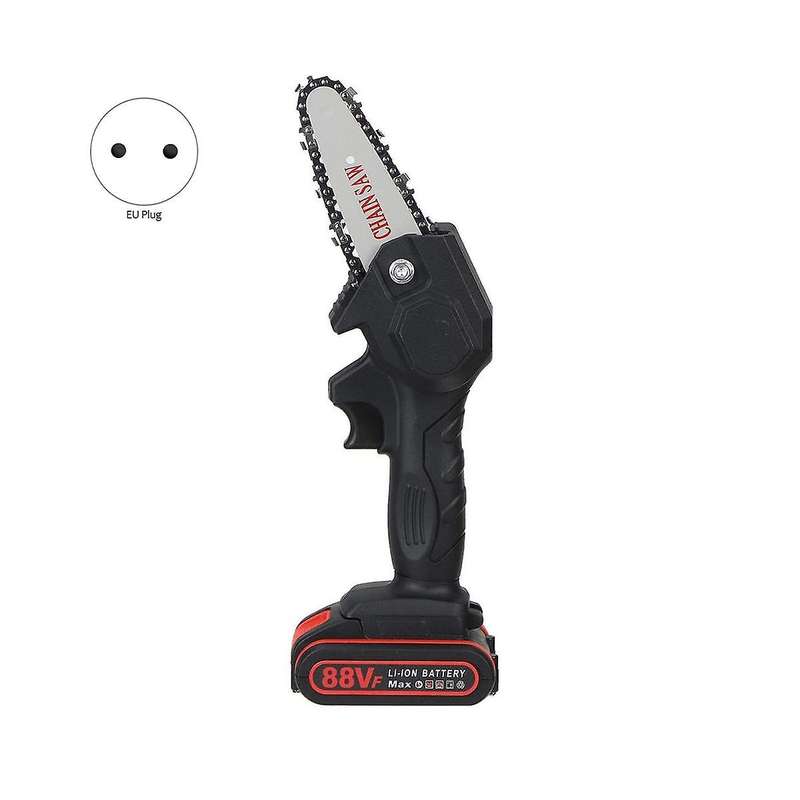 4 Inch Mini Electric Saw Chain Saw with 1 Battery Woodworking Pruning Garden Tool Eu Plug