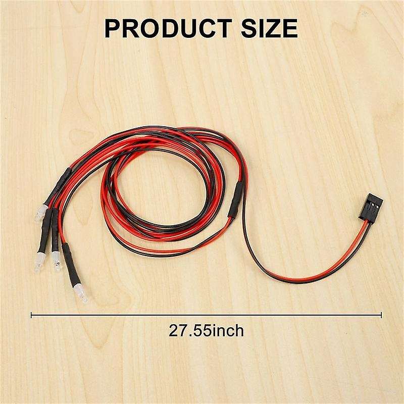 4 LED Light Kit 2 White 2 Red 3mm Headlights Compatible Axial SCX24 90081