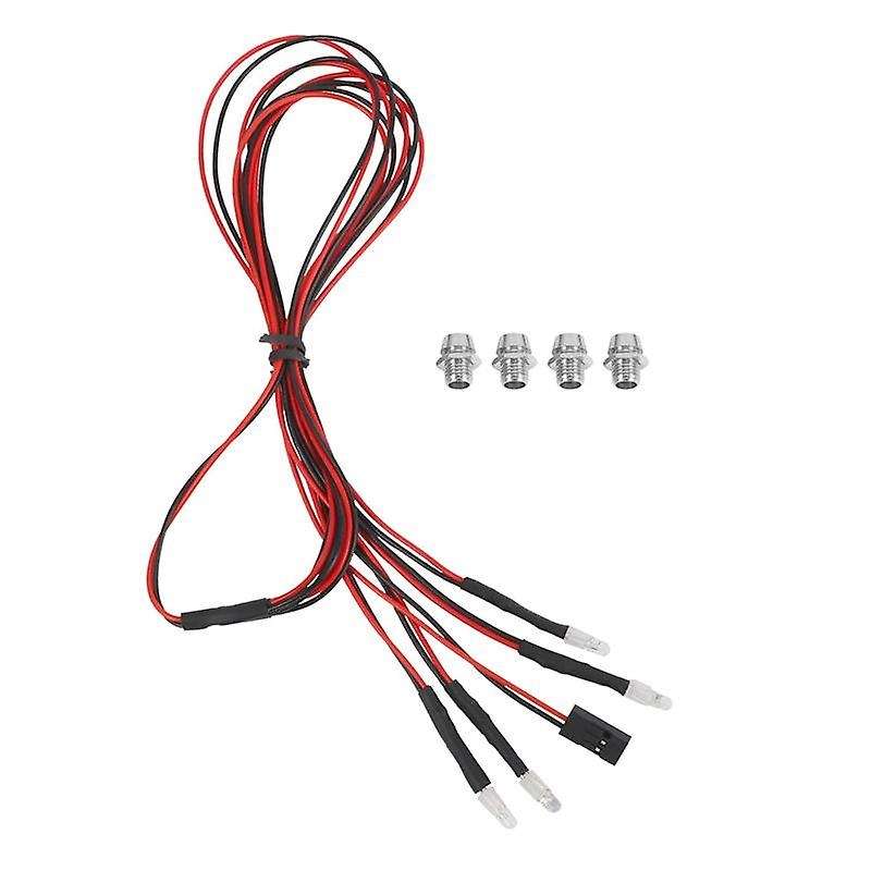 4 LED Light Kit 2 White 2 Red 3mm Headlights Compatible Axial SCX24 90081