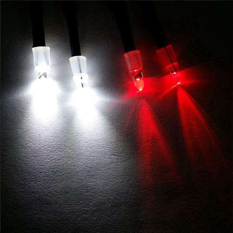 4 LED Light Kit 2 White 2 Red 3mm Headlights Compatible Axial SCX24 90081