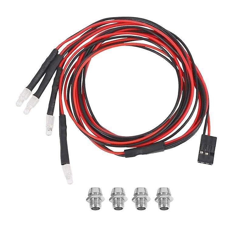 4 LED Light Kit 2 White 2 Red 3mm Headlights Compatible Axial SCX24 90081