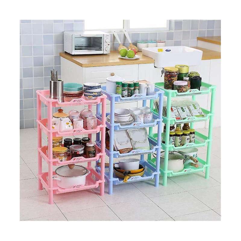 4 Layer New Pp Dish Rack Kitchen Organizer and Storage White Hollow Bathroom Shower Sundries Rack S
