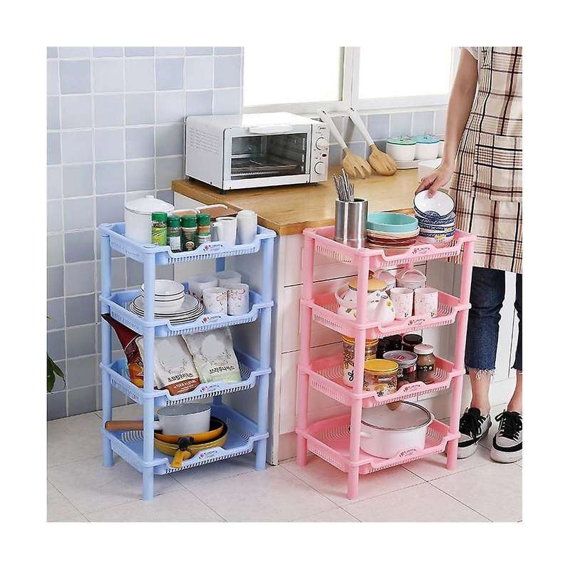 4 Layer New Pp Dish Rack Kitchen Organizer and Storage White Hollow Bathroom Shower Sundries Rack S