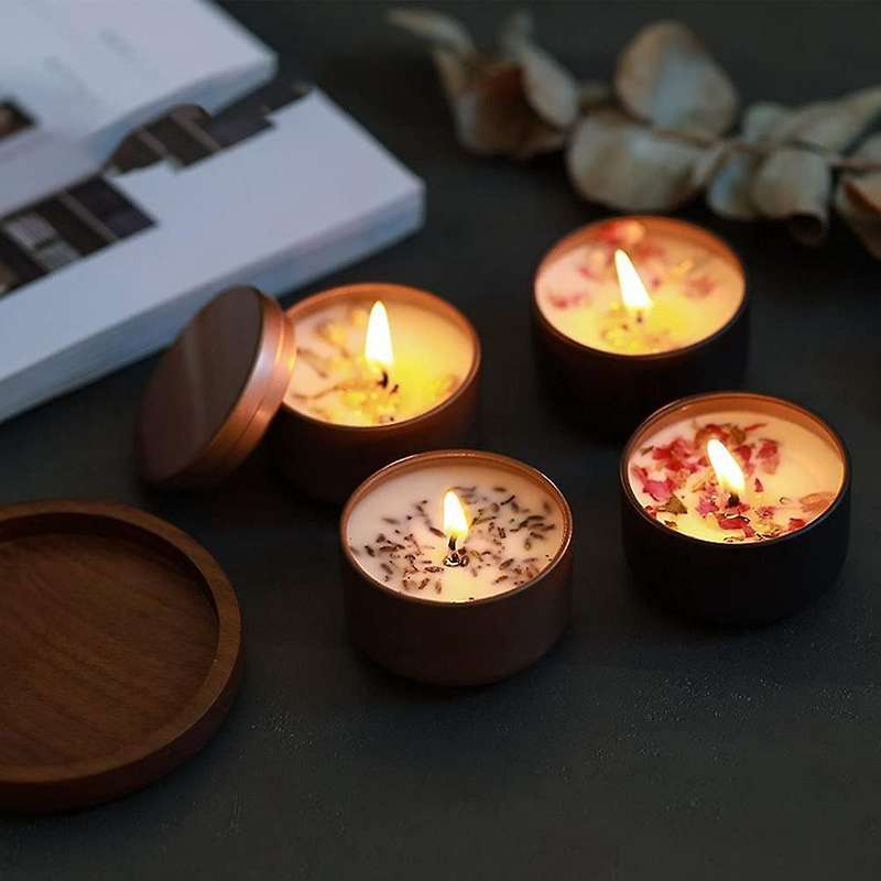 4 Oz Candle Tin, 12Pcs Candle Containers for Making Candles, Empty Candle Tins with Lids in Bulk, Ca