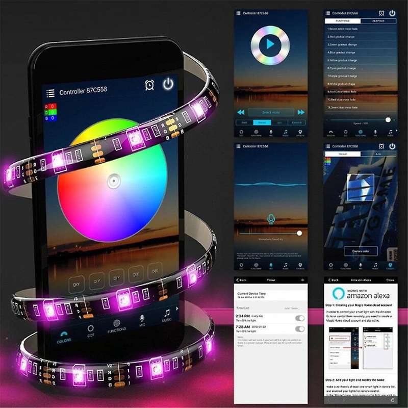 4 Meter LED Light Strip Set 5050RGB Remote Control Bluetooth 5v Colorful Light Strip Set TV Backgrou