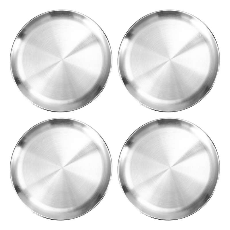 4 Pack 12 Inch Pizza Tray,Stainless Steel Pizza Baking Tray,Round Pizza Baking Sheet,for Baking Roa