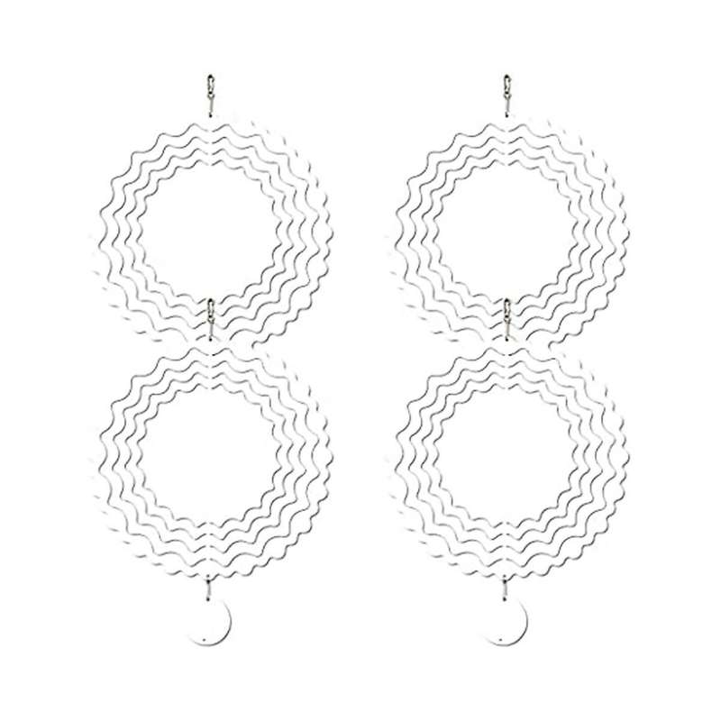 4 Pack 10-inch Sublimation Wind Spinner Blanks,3d Metal Wind Spinners,double-sided Hanging Yards Ga