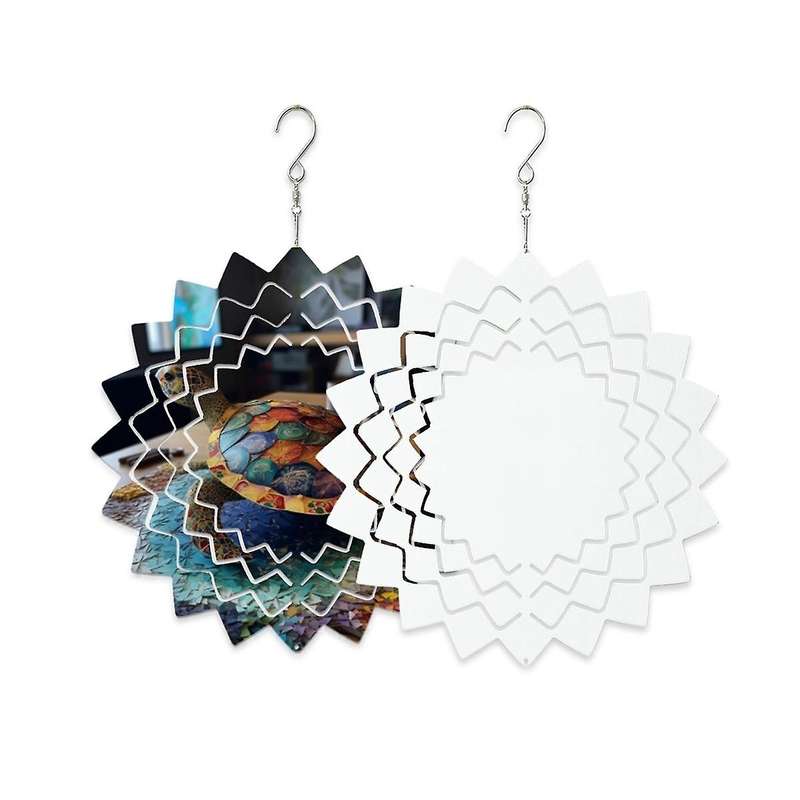 4 Pack 10 Inch Sublimation Wind Spinner Blanks 3d Aluminum Metal Wind Sculpture Kinetic Spinners Fo