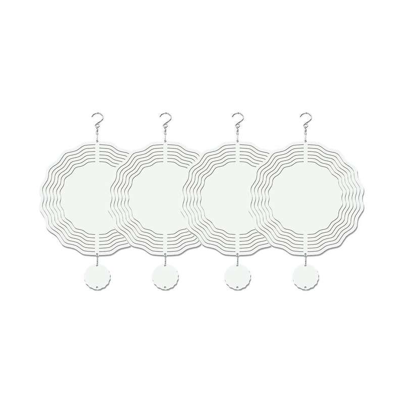 4 Pack 10 Inch Sublimation Wind Spinner Blanks 3d Wind Spinners for Yard and Ornaments Hanging Deco