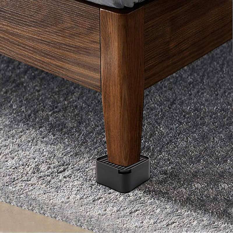 4 Pack 2 Inch Bed and Furniture Risers Elevator with Rubber Pads for Sofa, Table, Chair Plastic Furn