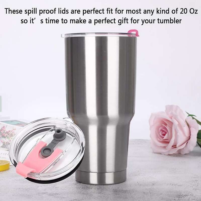 4 Pack 20 Oz Tumbler Replacement Lid,Spill Proof,Tumbler Lids for ,Rambler,Ozark Trail, Straw Frien