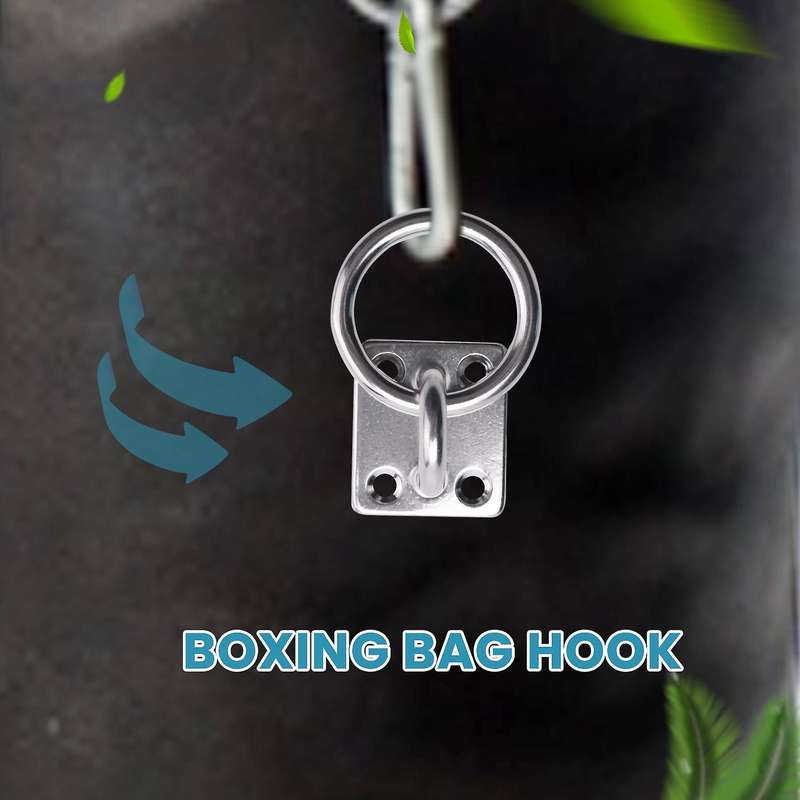 4 Pack 304 Stainless Steel Eye Plate with Ring M6 Eyelet Hooks,Wall Hook with Screw for Hanging Hamm