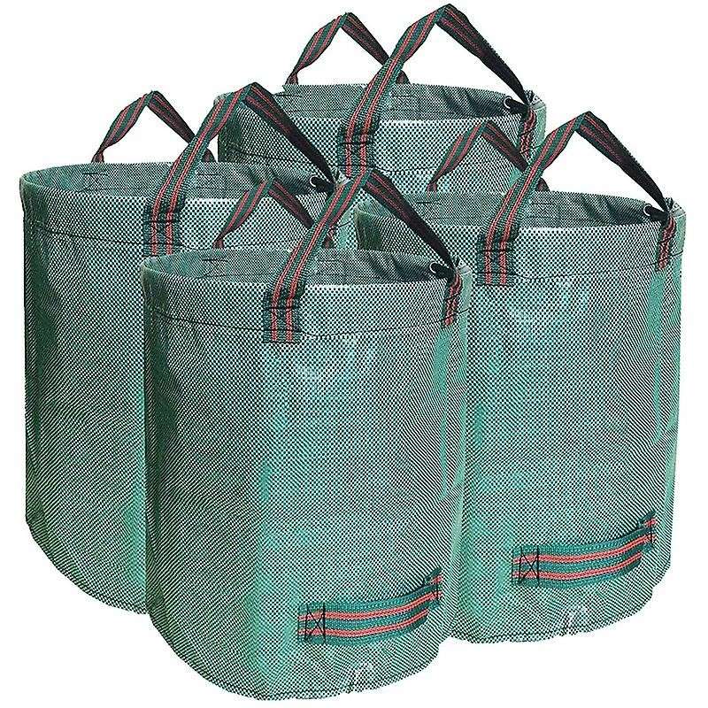 4 Pack 72 Gallons , Reusable Yard Bags Heavy Duty Waterproof Leaf Bag with 4 Handles, Yard