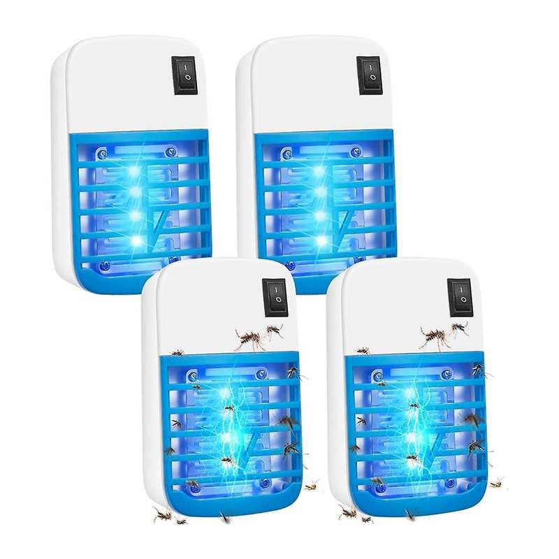 4 Pack Bug Zapper Indoor Plug in Electronic Mosquitoes Trap Zapper with Blue Lights Electric Portab