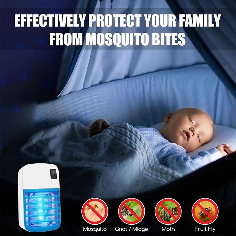 4 Pack Bug Zapper Indoor Plug in Electronic Mosquitoes Trap Zapper with Blue Lights Electric Portab