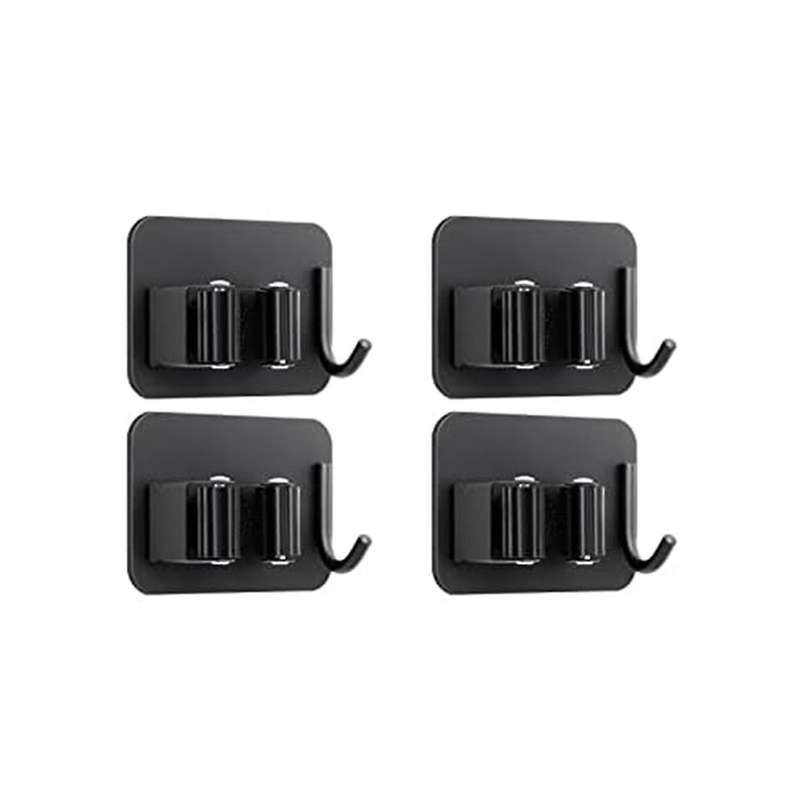 4 Pack Broom Holder Wall Mount, Mop and Broom Holder Wall Mount, Self Adhesive Broom Organizer Hange
