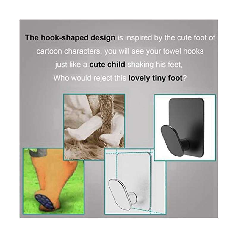 4 Pack Adhesive Hooks Towel Coat Hooks Wall Hooks Stick On Bathroom Or Kitchen