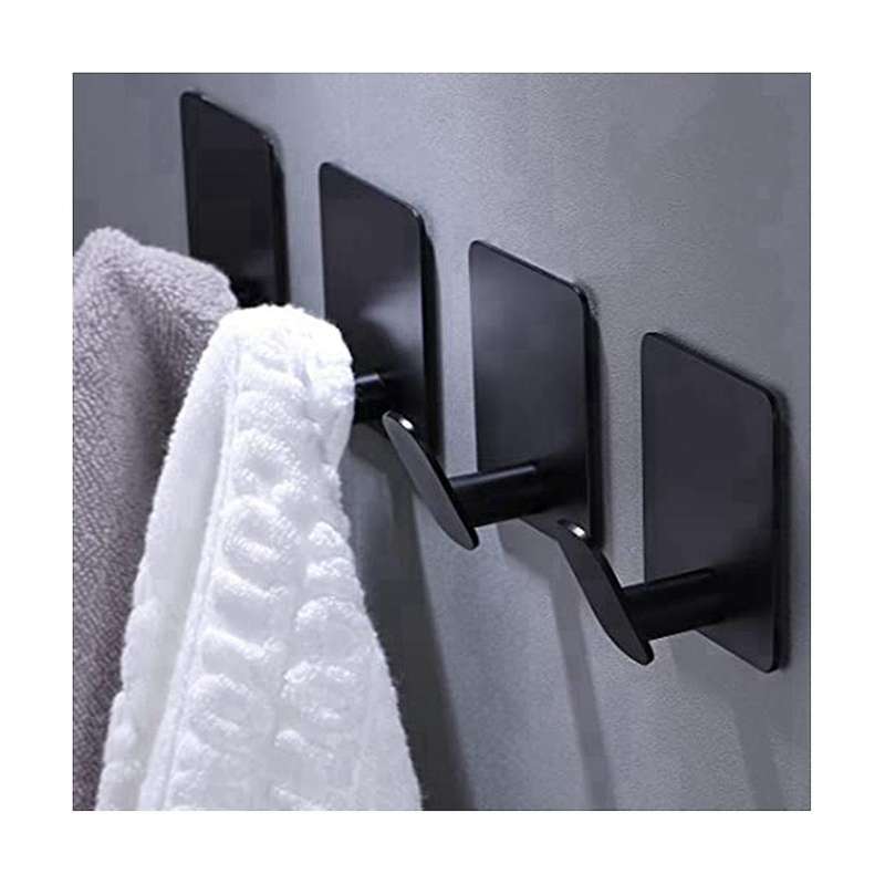 4 Pack Adhesive Hooks Towel Coat Hooks Wall Hooks Stick On Bathroom Or Kitchen
