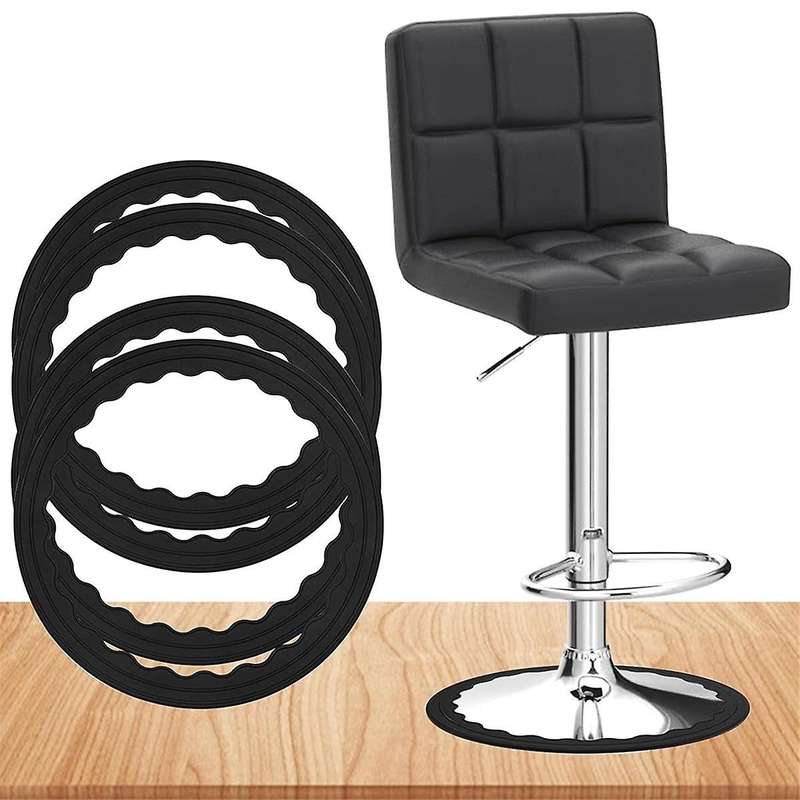 4 Pack Bar Stools Leg Protectors Ring, Non Slip Silicone Chair Leg Floor Protector, for 16Inch-18Inc