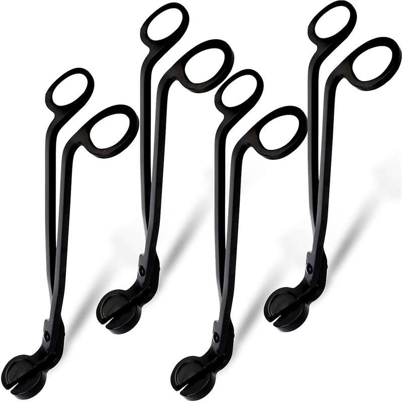 4 Pack Candle Wick Trimmer, Stainless Steel Wick Clipper Cutter, Black Wick Candle Scissor Candles t