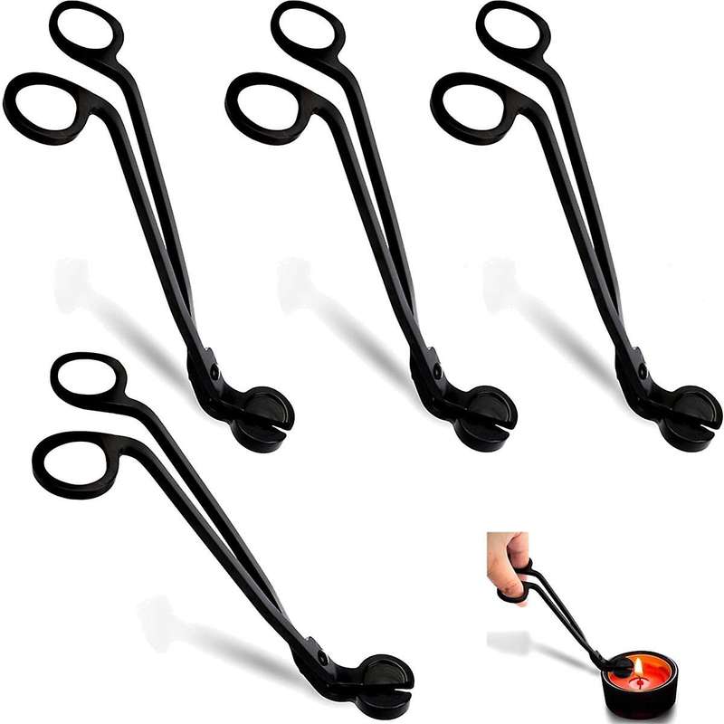 4 Pack Candle Wick Trimmer, Stainless Steel Wick Clipper Cutter, Black Wick Candle Scissor Candles t